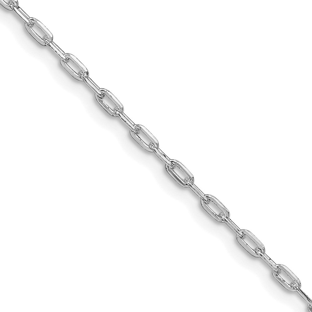Sterling Silver Rhodium-plated 1.75mm Elongated Open Link Chain - 5