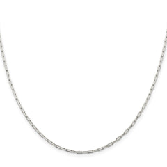 Sterling Silver 2mm Elongated Open Link Chain - 7