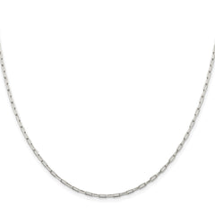 Sterling Silver Rhodium-plated 2mm Elongated Open Link Chain - 7