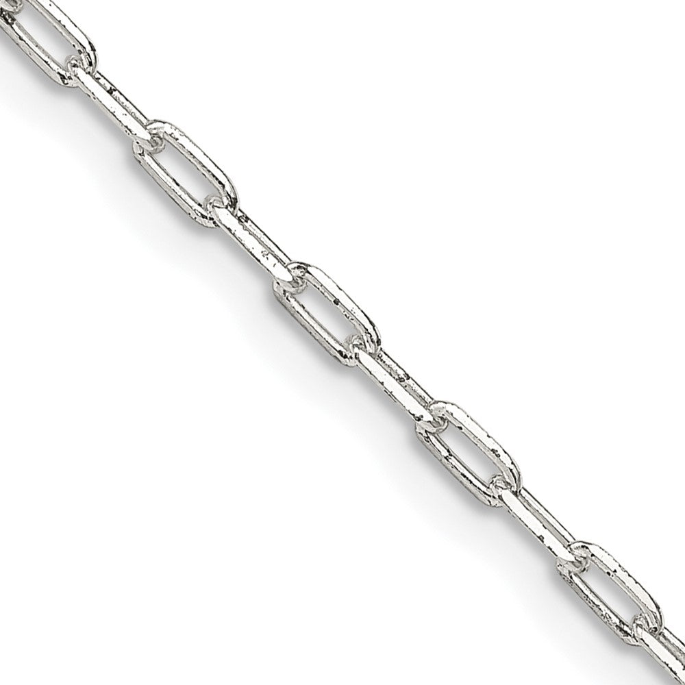 Sterling Silver 2mm Elongated Open Link Chain - 7