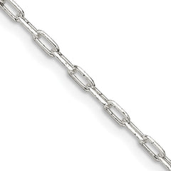 Sterling Silver 2mm Elongated Open Link Chain - 7