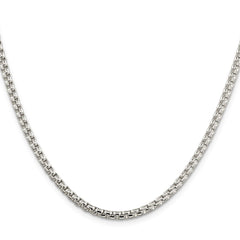Sterling Silver 3.6mm Round Box Chain - 6