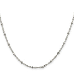 Sterling Silver 2.5mm Singapore w/ Beads Chain - 6