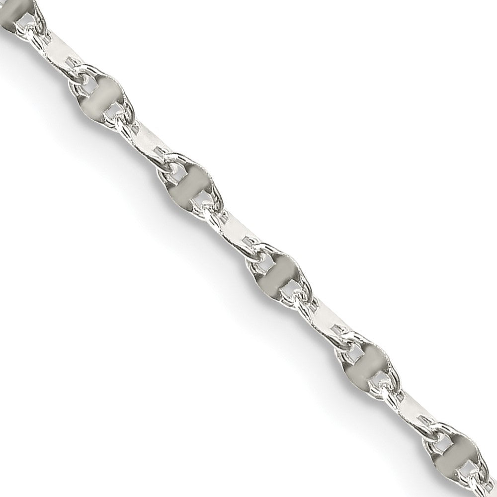 Sterling Silver 2.25mm Fancy Wave Flat Link Chain - 3
