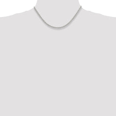 Sterling Silver 2.75mm Oval Fancy Rolo Chain - 6