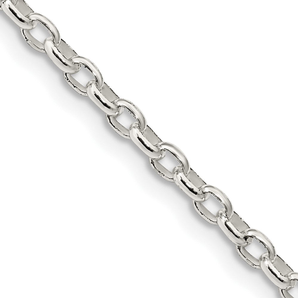 Sterling Silver 2.75mm Oval Fancy Rolo Chain - 6