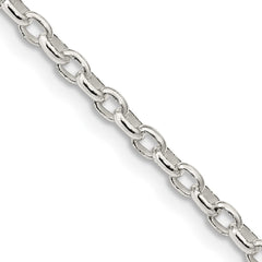 Sterling Silver 2.75mm Oval Fancy Rolo Chain - 6