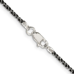 Sterling Silver Ruthenium-plated 1.7mm Twisted Tight Wheat Chain - 3