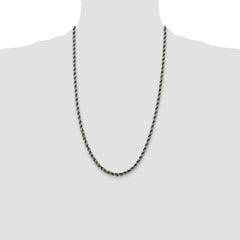 Sterling Silver Ruthenium-plated 4.5mm Rope Chain - 5