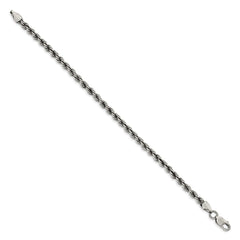 Sterling Silver Ruthenium-plated 4.5mm Rope Chain - 3