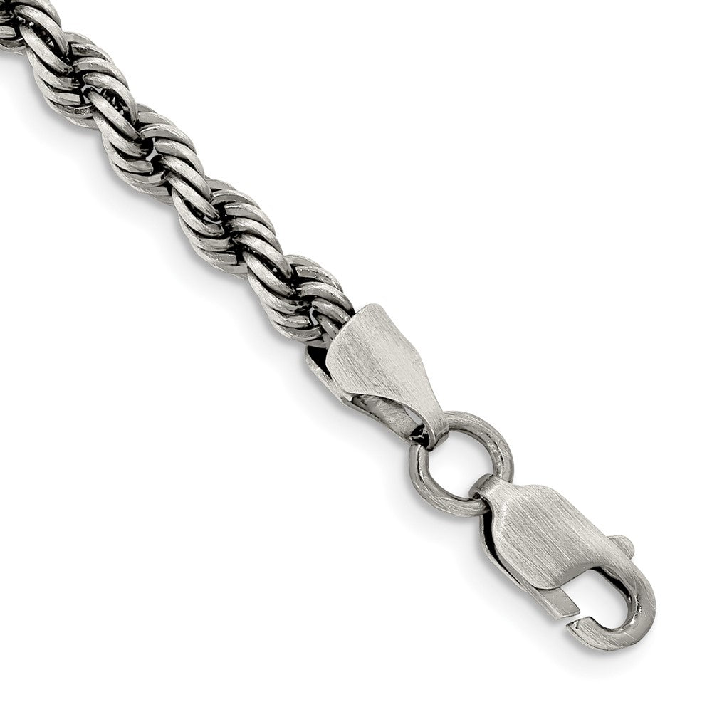 Sterling Silver Ruthenium-plated 4.5mm Rope Chain - 3