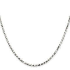 Sterling Silver 2.5mm Flat Rope Chain - 6