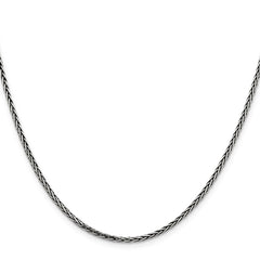 Sterling Silver Antiqued 2.2mm Solid Square Spiga Chain - 3