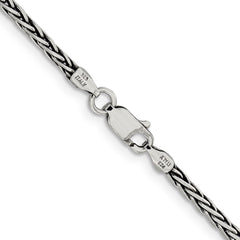 Sterling Silver Antiqued 2.2mm Solid Square Spiga Chain - 5