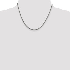 Sterling Silver Antiqued 2.2mm Solid Square Spiga Chain - 6