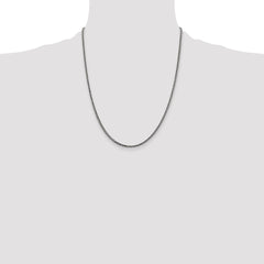 Sterling Silver Antiqued 2.2mm Solid Square Spiga Chain - 3
