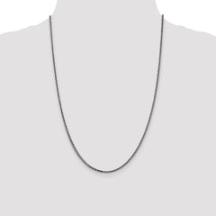Sterling Silver Antiqued 2.2mm Solid Square Spiga Chain - 4