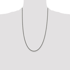 Sterling Silver Ruthenium-plated 2.3mm Rope Chain - 2