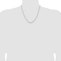 Sterling Silver Rhodium-plated 2.6mm Round Box Chain - 2