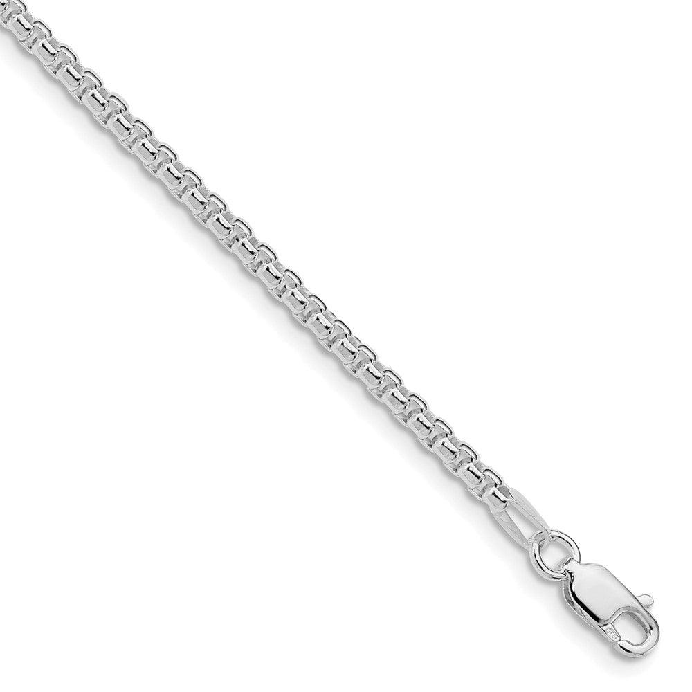 Sterling Silver Rhodium-plated 2.6mm Round Box Chain - 2