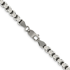 Sterling Silver Antiqued 5.2mm Round Box Chain - 5