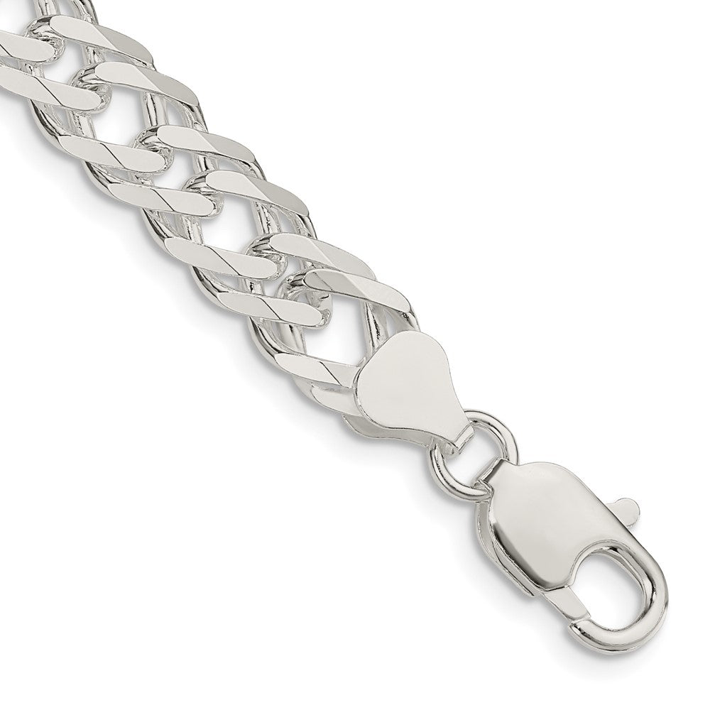 Sterling Silver 7.75mm 6 Side D/C Flat Double Curb Chain - 4