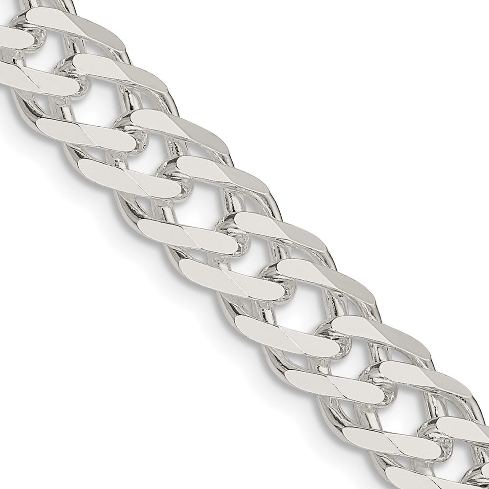 Sterling Silver 7.75mm 6 Side D/C Flat Double Curb Chain - 5