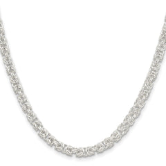 Sterling Silver 4.75mm Rounded Byzantine Chain - 6