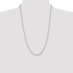 Sterling Silver Polished 4mm Round Box Chain - 3
