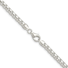 Sterling Silver Rhodium-plated Polished 4mm Round Box Chain - 3
