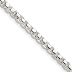 Sterling Silver Polished 4mm Round Box Chain - 3