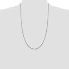 Sterling Silver 2.25mm Flat Rope Chain - 2