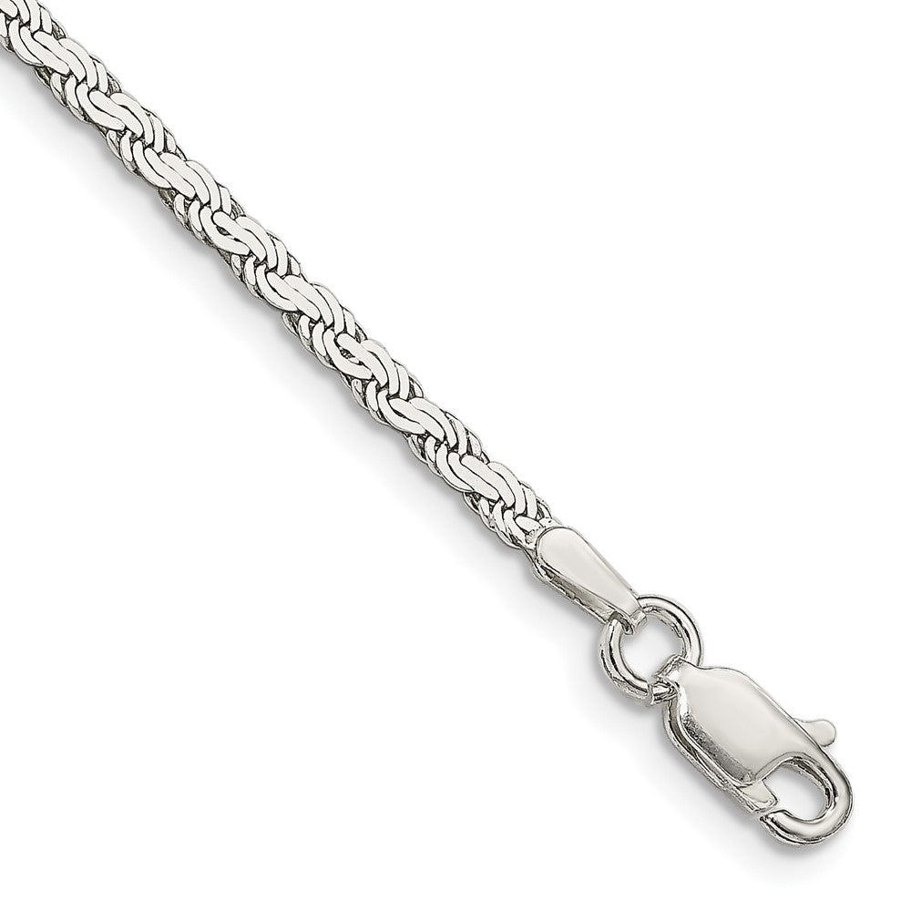 Sterling Silver 2.25mm Flat Rope Chain - 7