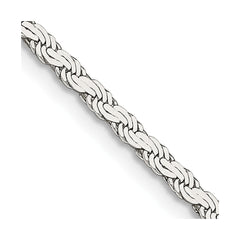 Sterling Silver 2.25mm Flat Rope Chain - 2