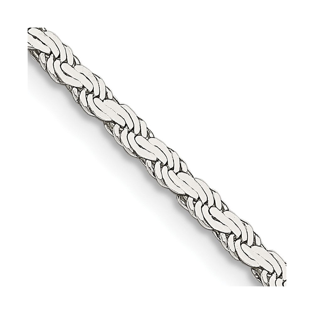 Sterling Silver 2.25mm Flat Rope Chain - 6