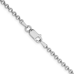 Sterling Silver Rhodium-plated 2.8mm Rolo Chain - 6