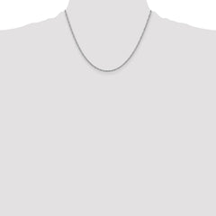 Sterling Silver Rhodium-plated 2mm Loose Rope Chain - 5