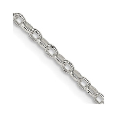 Sterling Silver 1.6mm Oval Fancy Rolo Chain - 7