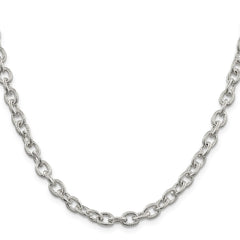 Sterling Silver 6.25mm Fancy Patterned Rolo Chain - 5