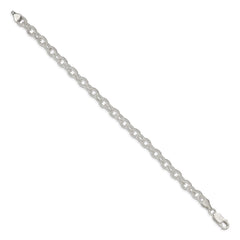 Sterling Silver 6.25mm Fancy Patterned Rolo Chain - 6