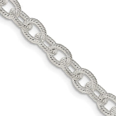 Sterling Silver 6.25mm Fancy Patterned Rolo Chain - 5