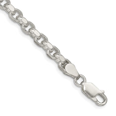 Sterling Silver 4mm Diamond-cut Rolo Chain - 4