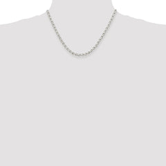 Sterling Silver Rhodium-plated 4mm Diamond-cut Rolo Chain - 2