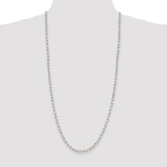 Sterling Silver Rhodium-plated 4mm Diamond-cut Rolo Chain - 4