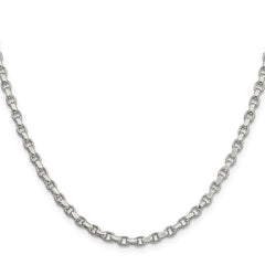 Sterling Silver 3.5mm Diamond-cut Rolo Chain - 7