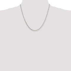 Sterling Silver 3.5mm Diamond-cut Rolo Chain - 8