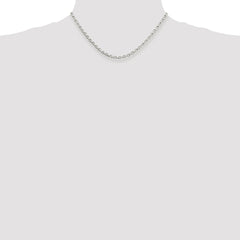 Sterling Silver Rhodium-plated 3.5mm Diamond-cut Rolo Chain