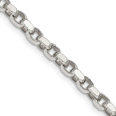 Sterling Silver 3.5mm Diamond-cut Rolo Chain - 8