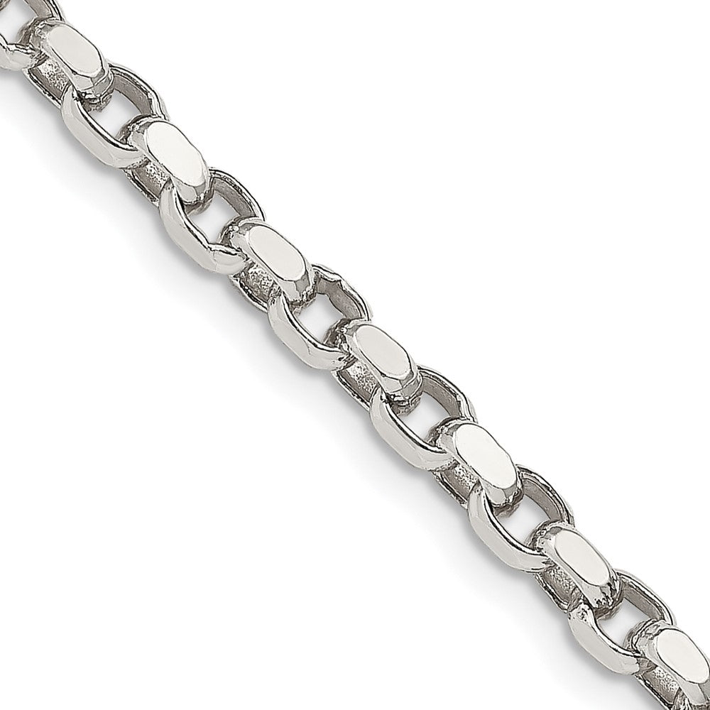 Sterling Silver 3.5mm Diamond-cut Rolo Chain - 7