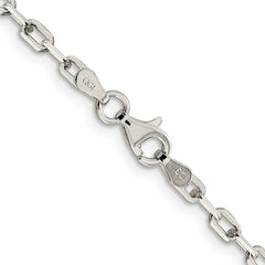 Sterling Silver 2.75mm Elongated Open Link Chain - 9